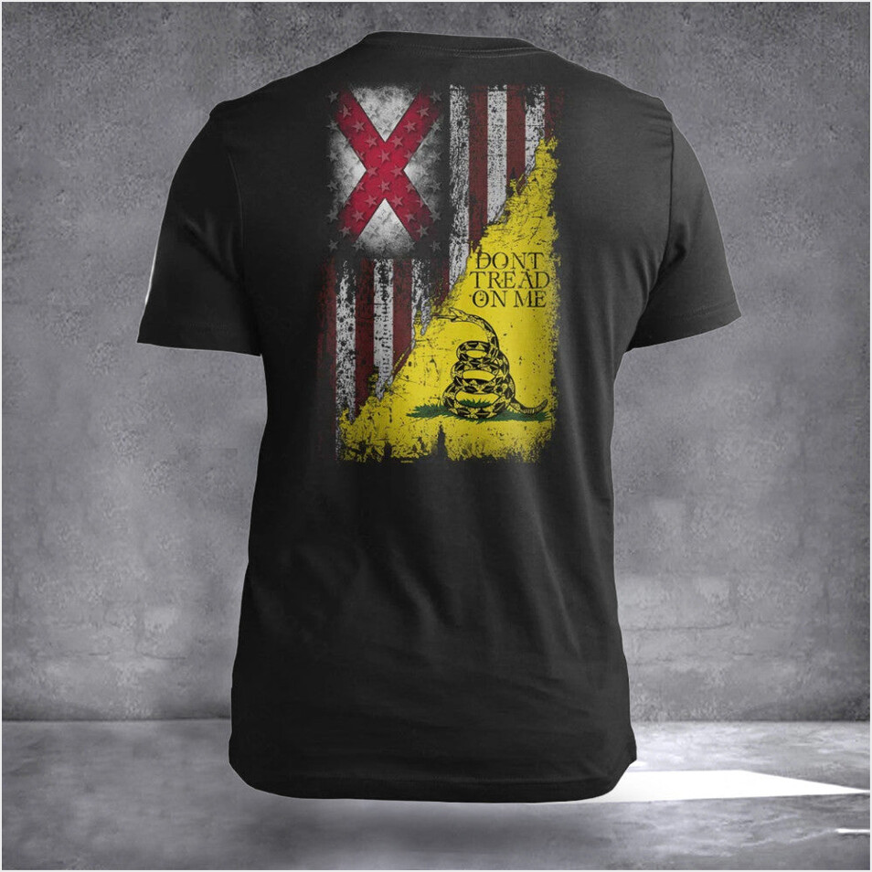 Alabama Gadsden Flag Vintage Alabama T-Shirt Right To Bear Arms Apparel Don't Tread On Me