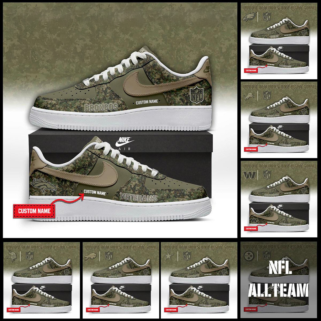 All Team NFL Happy Veteran Day Night Game Air Force 1 Shoes Sneaker NFL Merch Gifts For Him