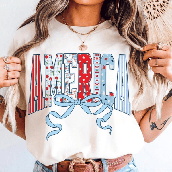 America CoquetteRetro 4th of July T-shirt Independence Day Gifts