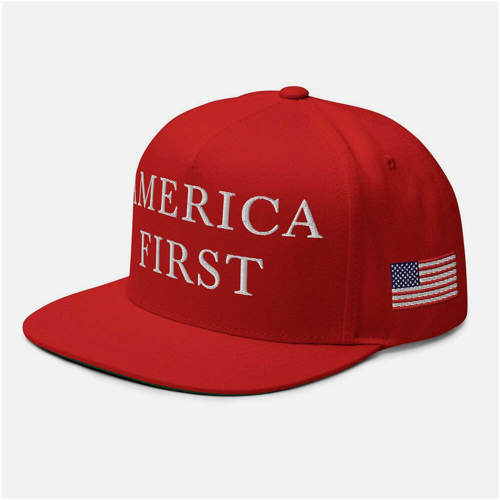 America First Hat Snapback Red Embroidered Patriotic Cap Gifts For Father Gifts For Best Friend