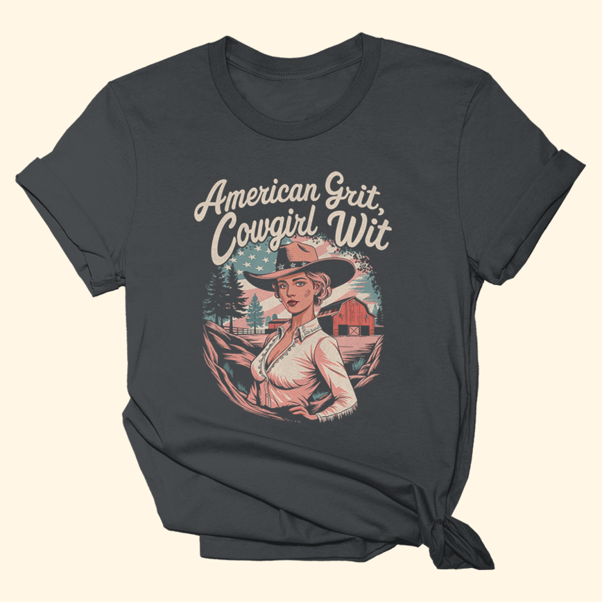 American Grit Cowgirl Wit Shirt Western T-Shirt Mother's Day Birthday Gifts For Best Friend