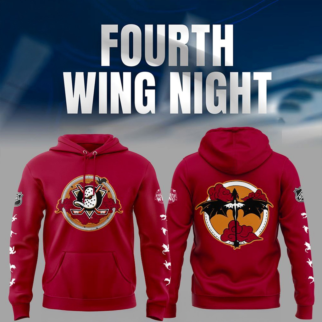 Anaheim Ducks X Fourth Wing Night Hoodie Anaheim Ducks Merch Gifts For Football Fan