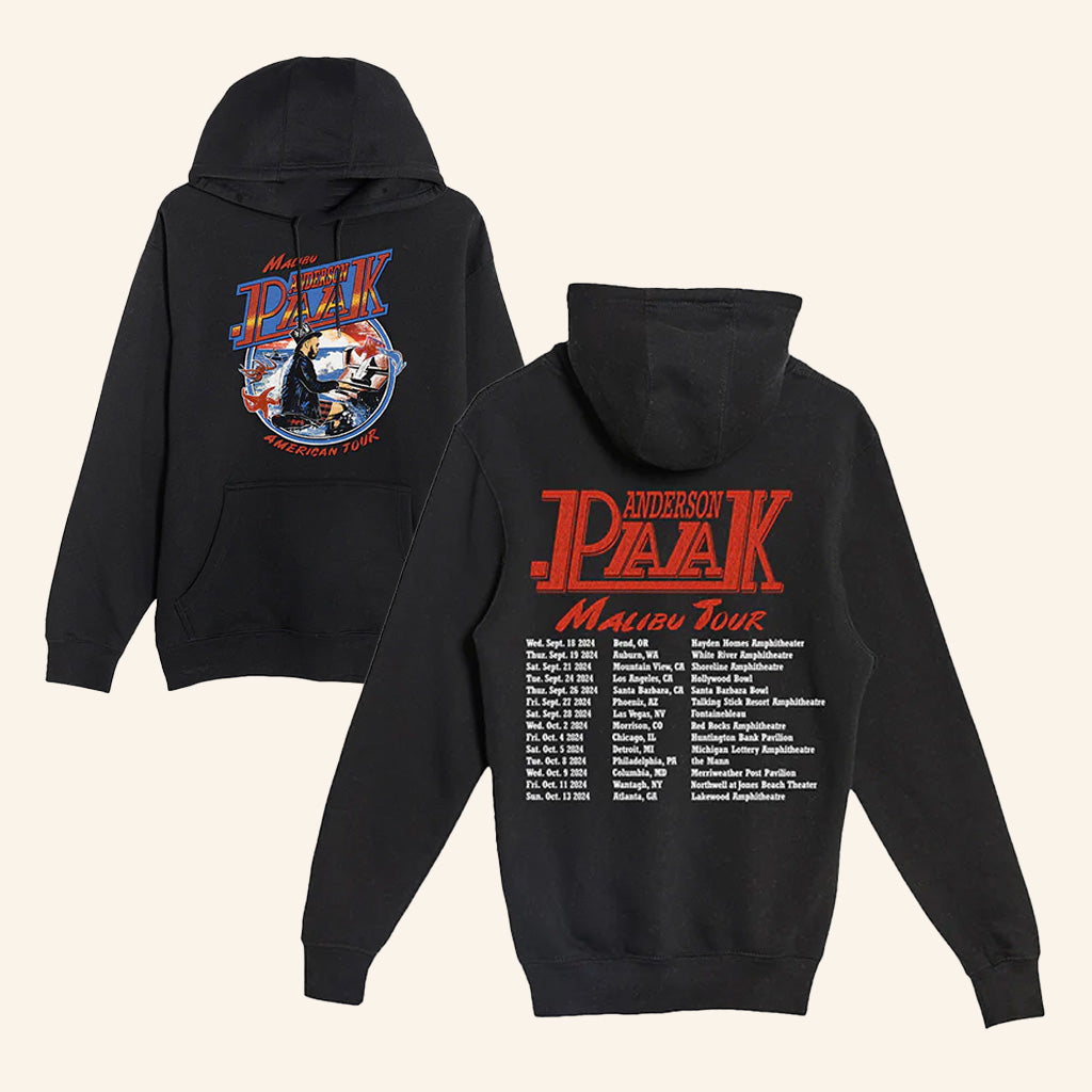 Anderson Paak Merch Malibu Tour 2025 Black Hoodie Gifts For Fans