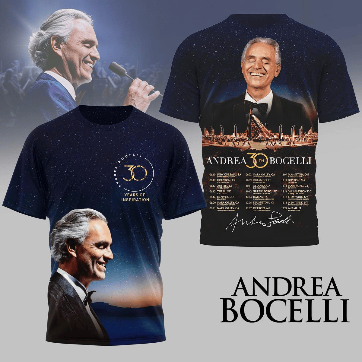 Andrea Bocelli 30 Years Of Inspiration Shirt Andrea Bocelli Merch Gifts For Dad