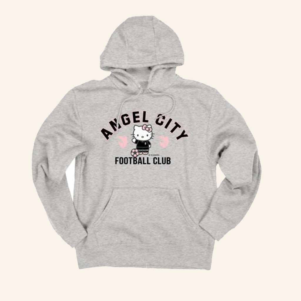 Angel City Merch Angel City FC X Hello Kitty Grey Hoodie Gift Ideas For Football Lovers