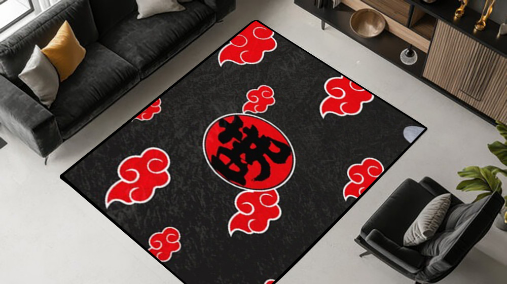 Anime Naruto Rug Akatsuki Carpet Mat For Anime Fans Room Decorative