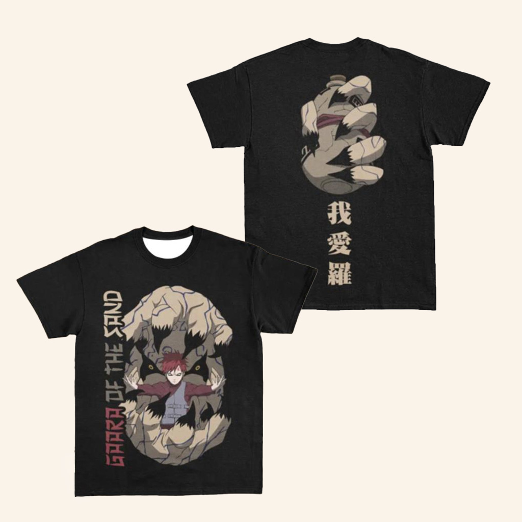 Animeape Merch Gaara Of The Sand Shippuden Streetwear T-Shirt Friends Gifts