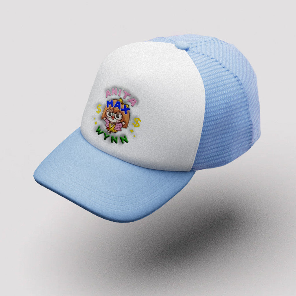 Anita Max Wynn Hat Drake Merch Light Blue And White Embroidered Trucker Hat Gifts For Her