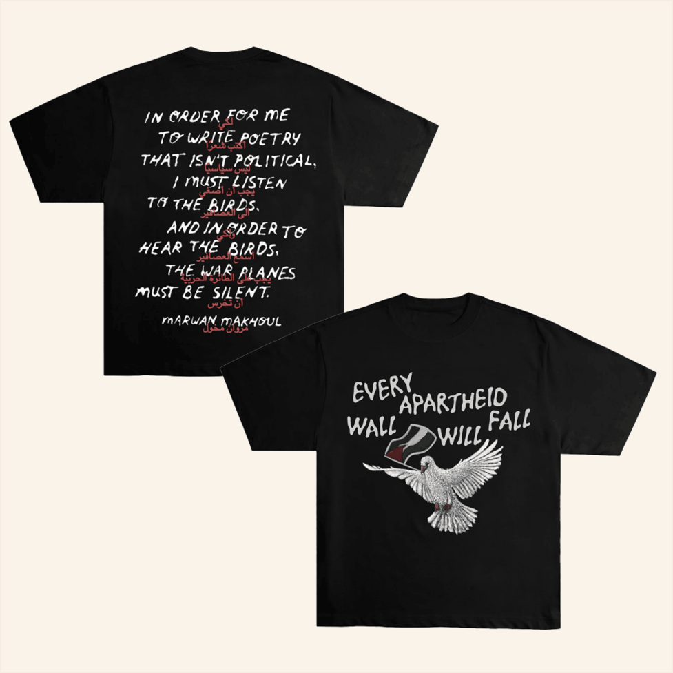 Apartheid Walls Will Fall Black T-Shirt Chnge Merch Birthday Gifts For Dad Gifts For BFF