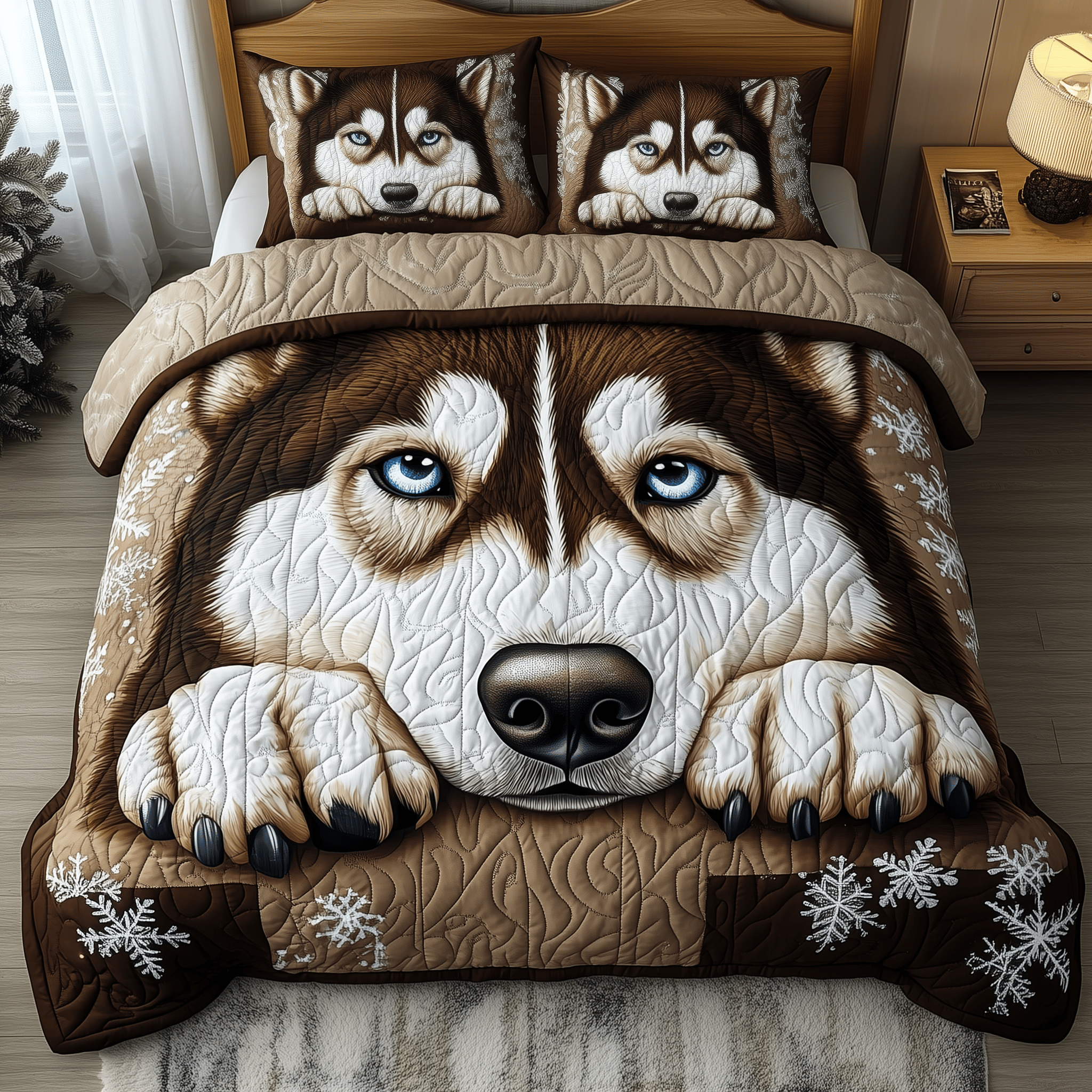 Arctic Paw Haven Quilted Bedding Set Duvet Cover Bedspread Set Merch Presents For Son In Law