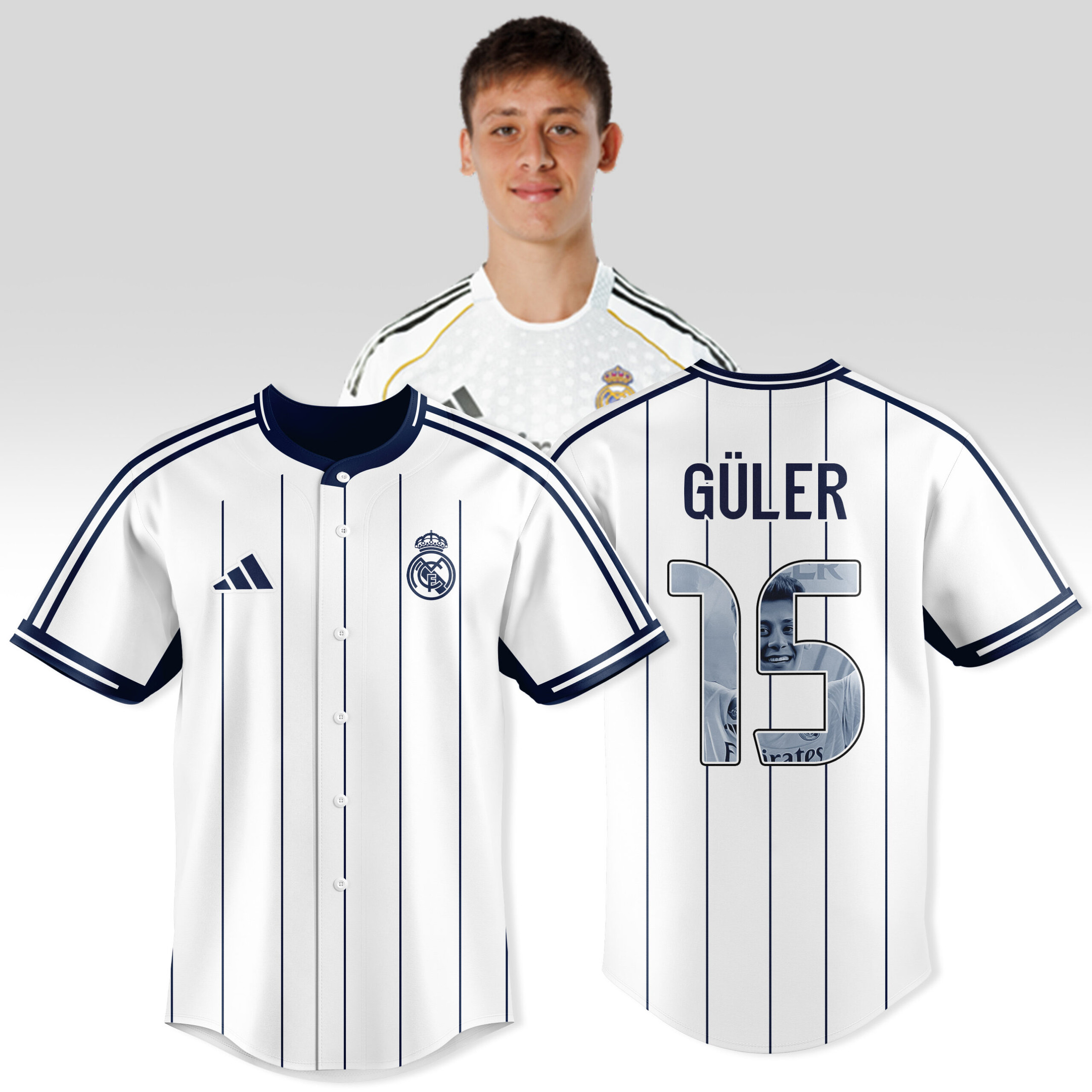 Arda Guler 15 Real Madrid Personalized Baseball Jersey For Fans