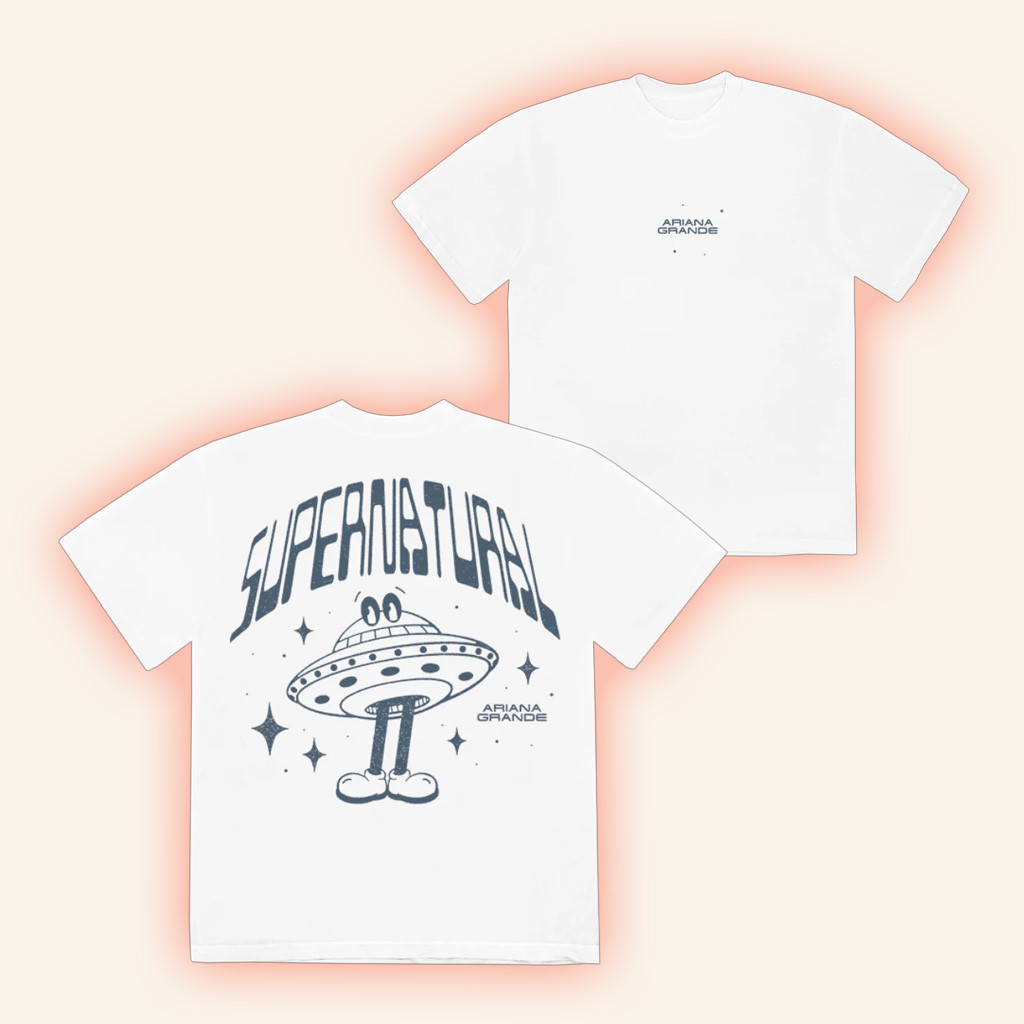 Ariana Grande Merch Supernatural White T-Shirt Birthday Gifts For Music Lovers