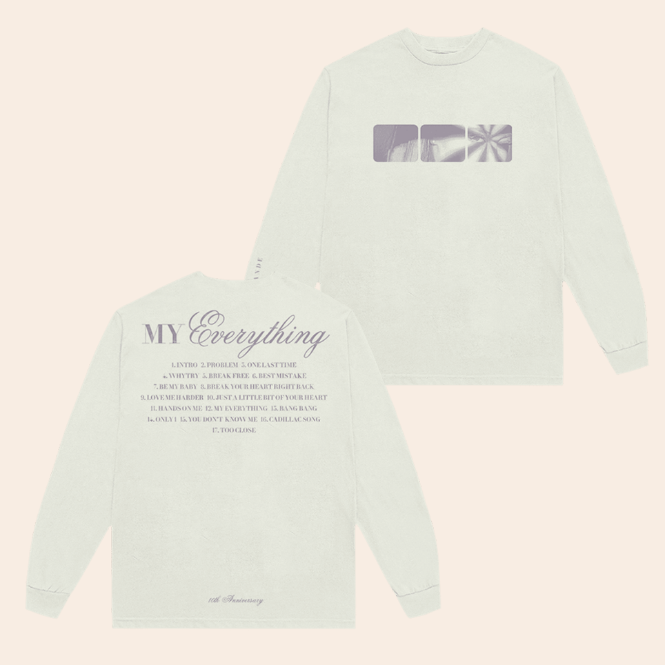 Ariana My Everything Tenth Anniversary Long Sleeve T-Shirt Ariana Merch Music Gifts For Fans