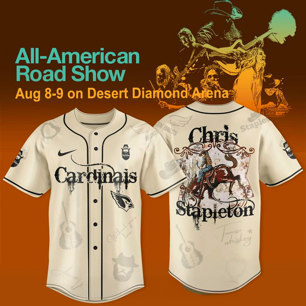 Arizona Cardinals X Chris Stapleton All American Road Show 2025 Jersey Cardinals Merch Fans Gifts