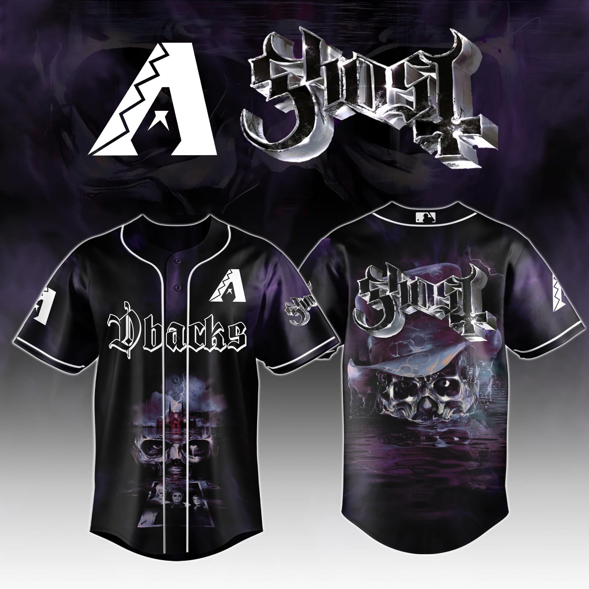 Arizona Diamondbacks Mlb X Ghost Skeletour World Tour Baseball Jersey For Fans