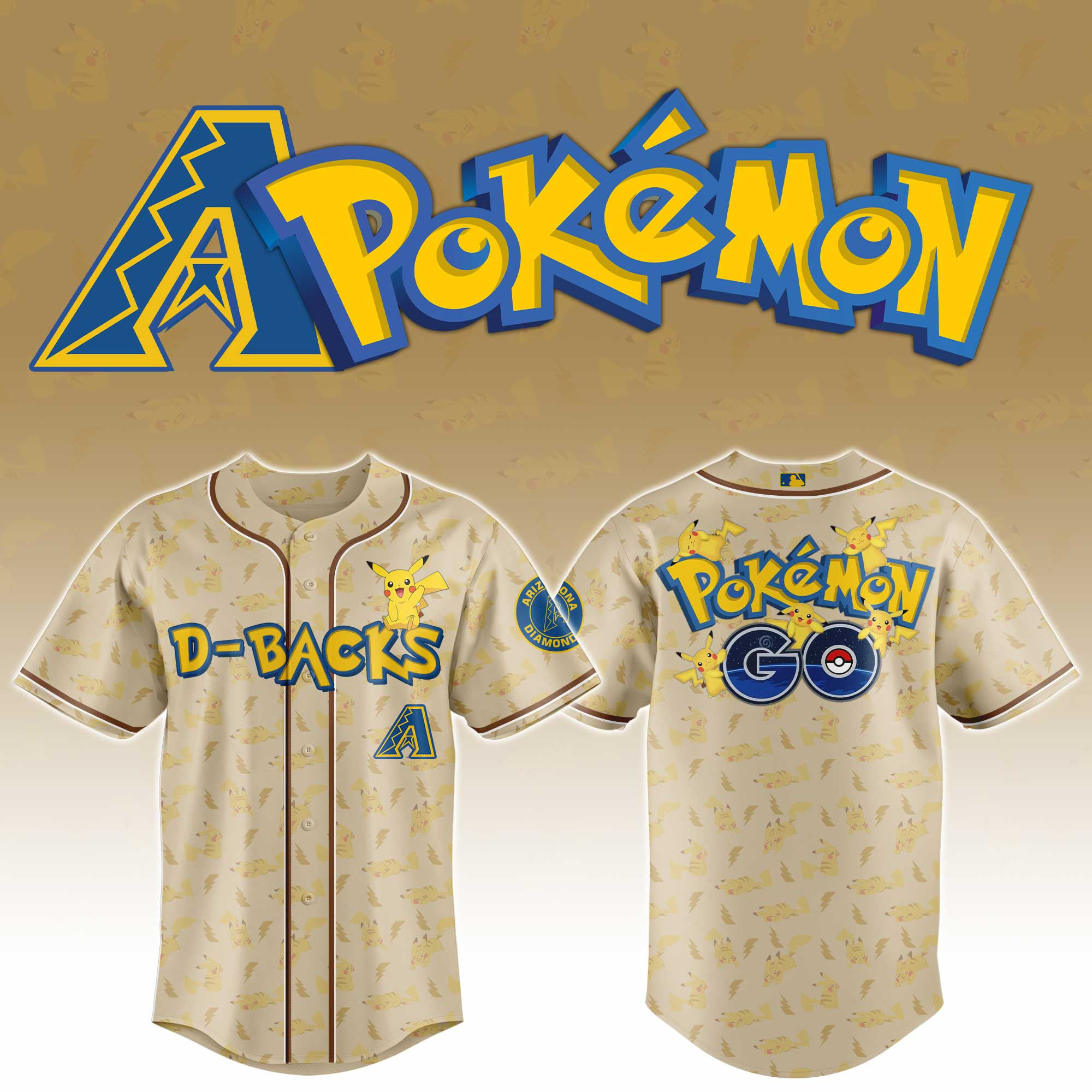 Arizona Diamondbacks Mlb X Pokemon Go Master Baseball Jersey For Fans