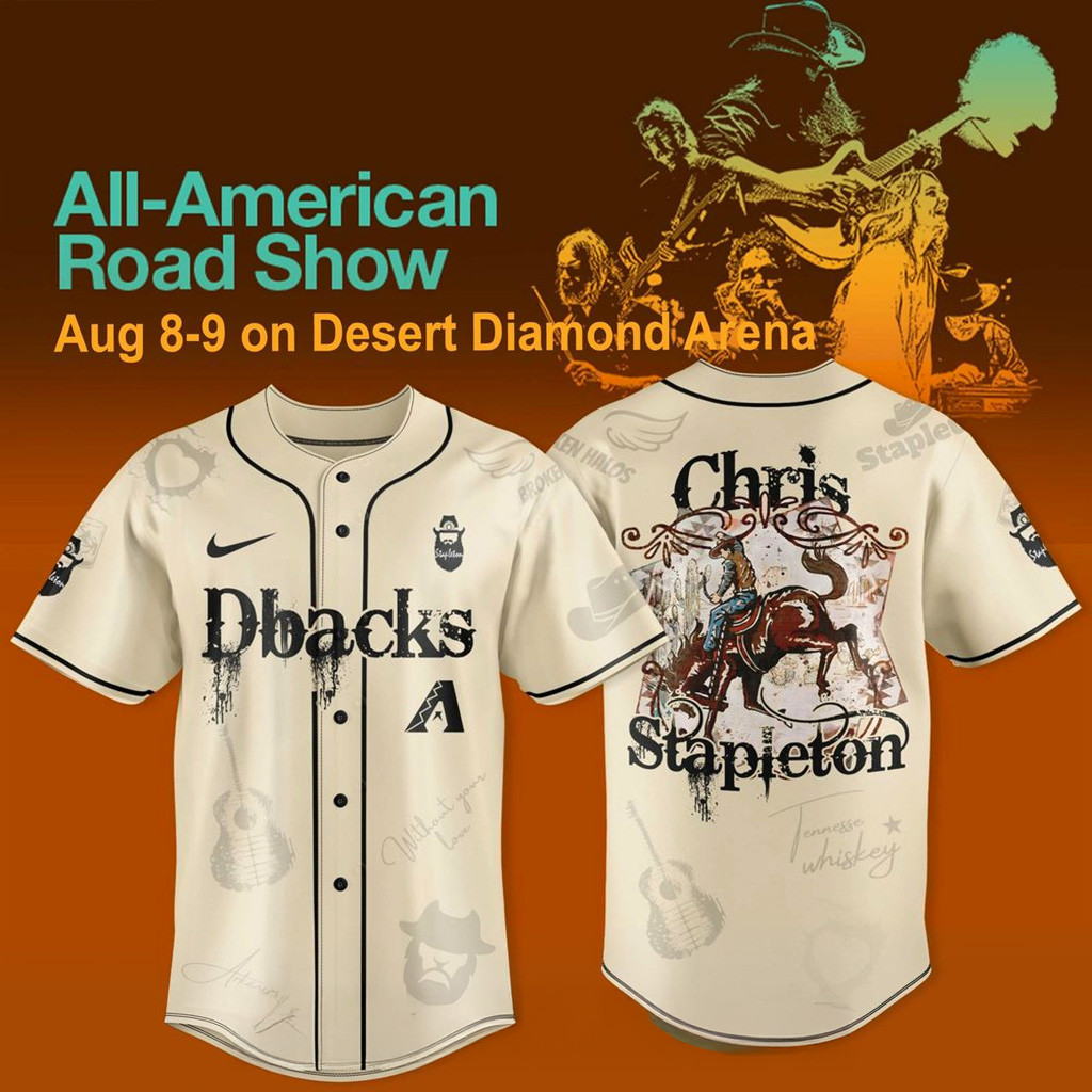 Arizona Diamondbacks X Chris Stapleton All American Road Show 2025 Jersey Diamondbacks Merch