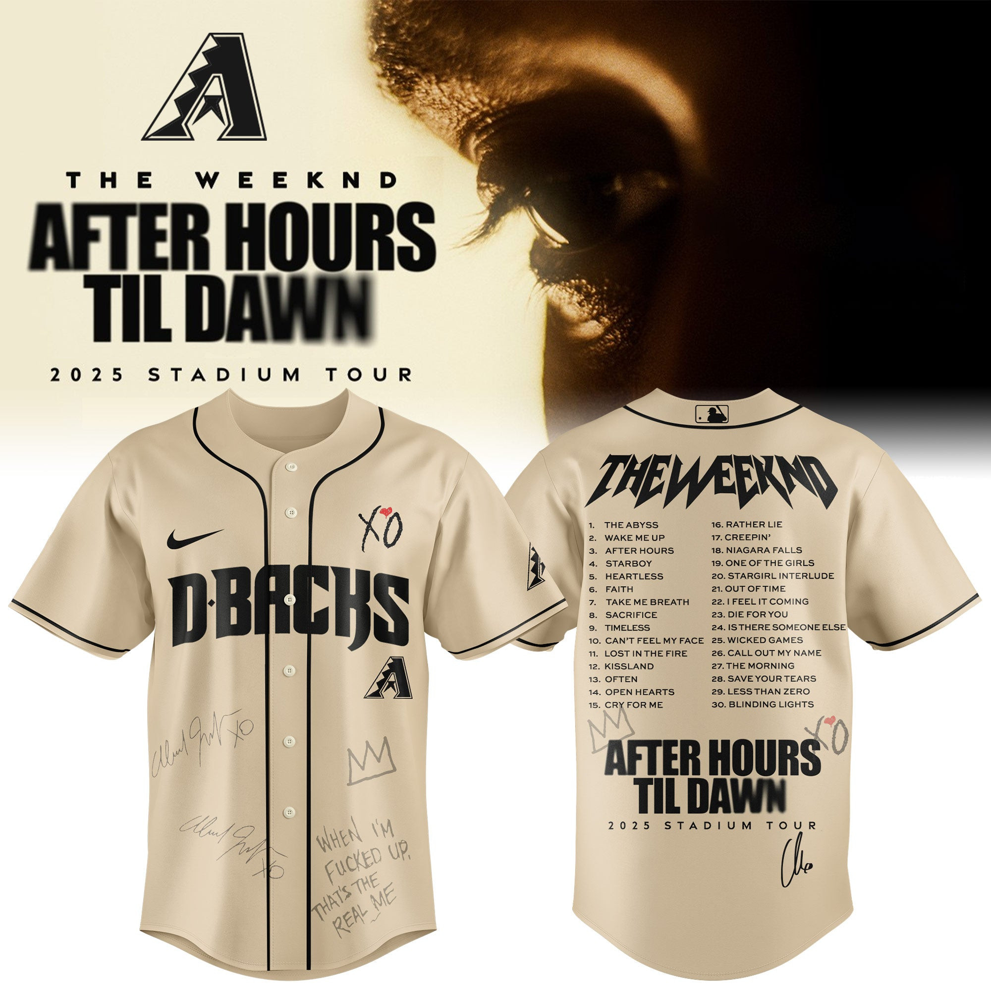 Arizona Diamondbacks x The Weeknd After Hours Til Dawn Jersey