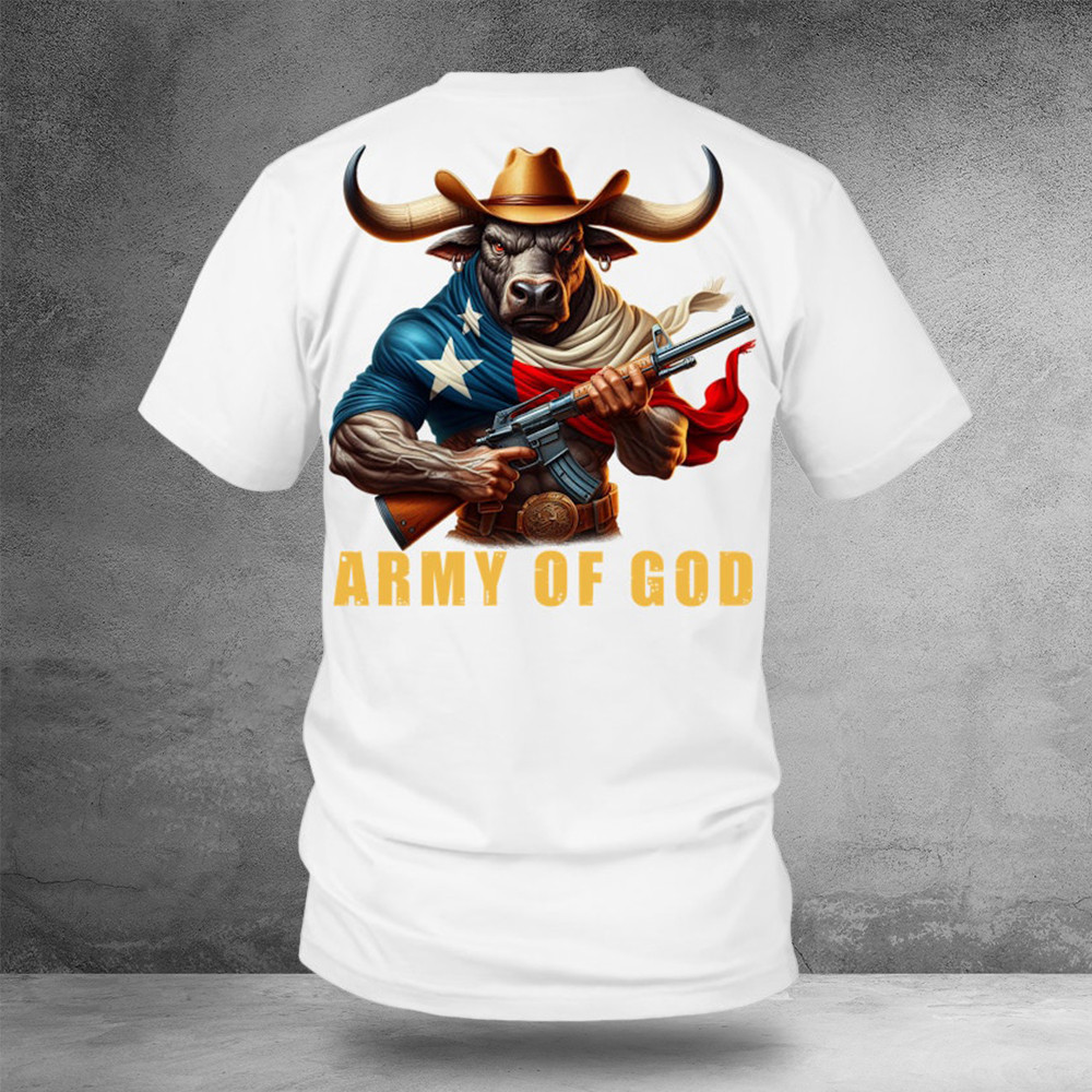 Army Of God Texas Buffalo Shirt Military Tee Shirts Gifts For Army