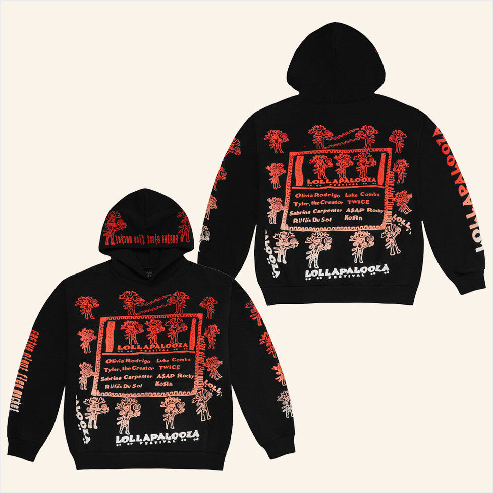 Artist 2025 Lollapalooza x Cactus Plant Flea Market Hoodie Lollapalooza Merch Husband Gifts