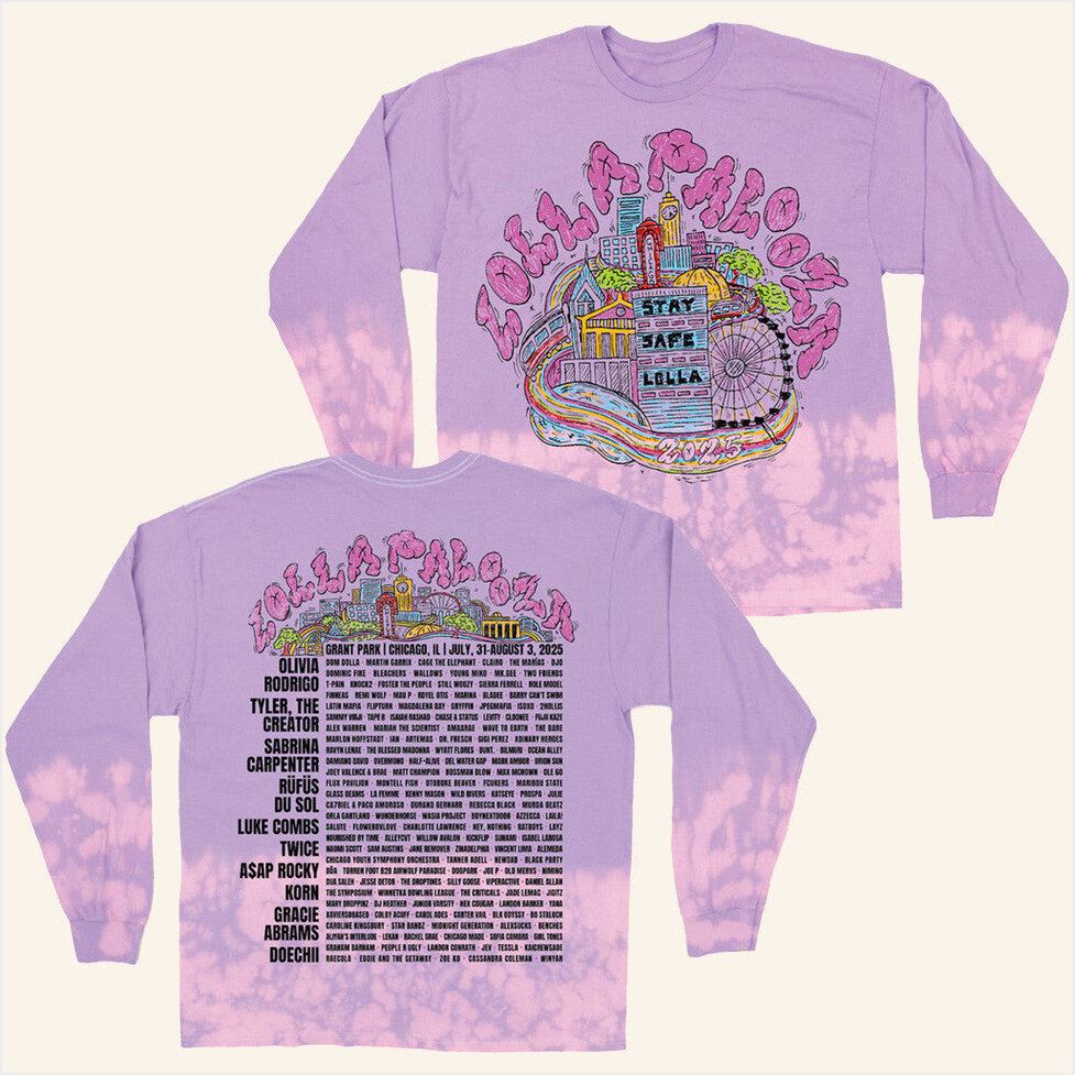Artist 2025 Skyline Long Sleeve T-Shirt Lollapalooza Merch Best Birthday Gifts For Mom