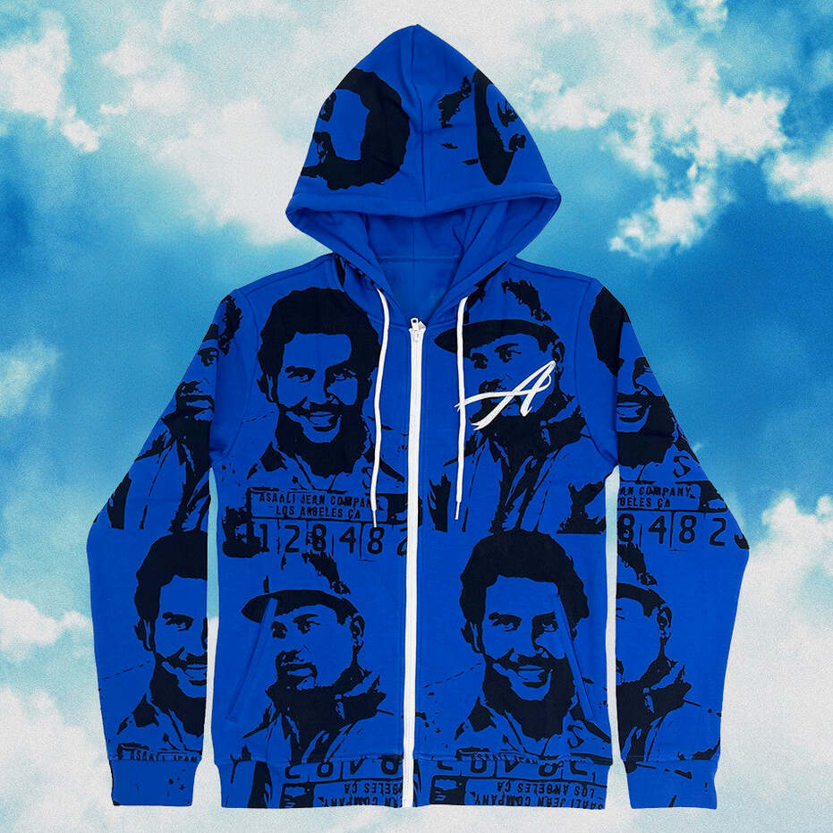 Asaali Hoodie Asaali Cartel Zip Up Hoodie Royal Blue Pablo Escobar Merch Gift For Fans