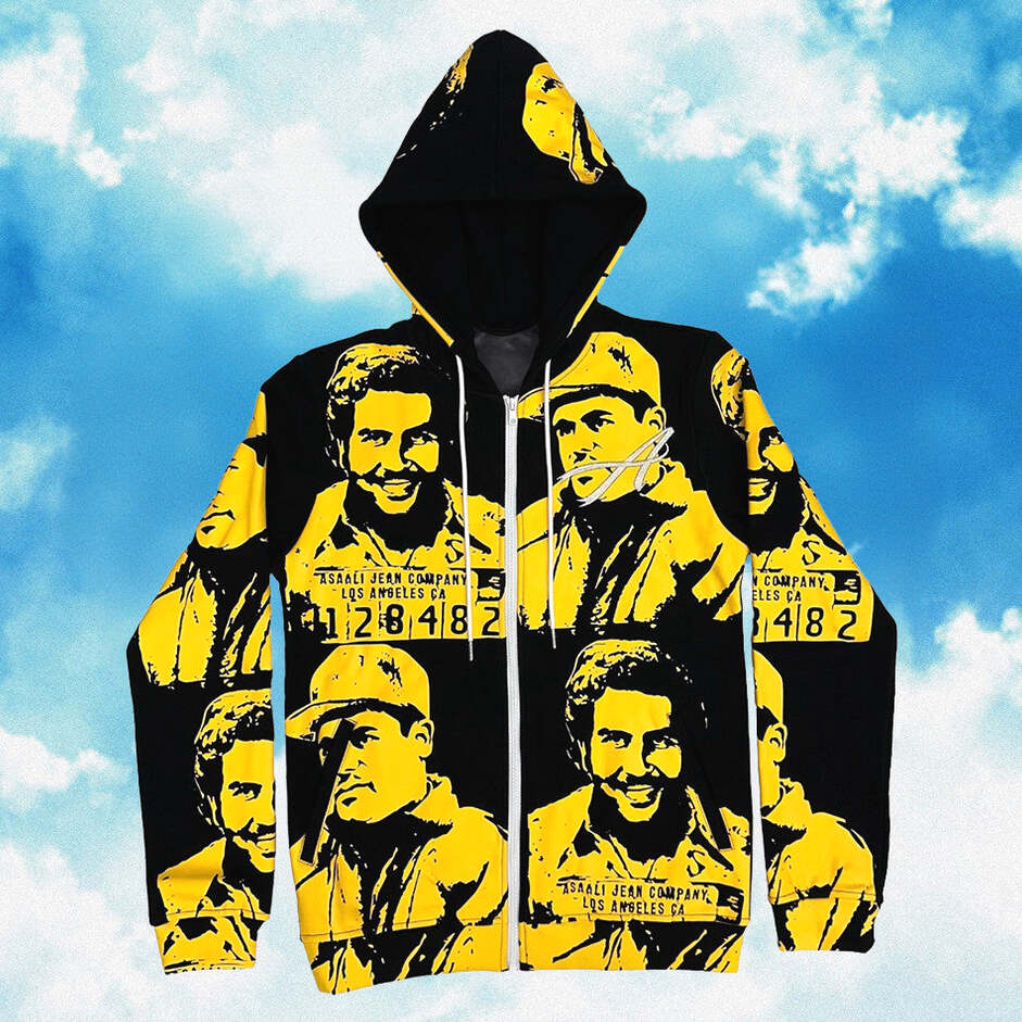 Asaali Hoodie Asaali Cartel Zip Up Hoodie Yellow Pablo Escobar Merch Clothing Fans Gifts