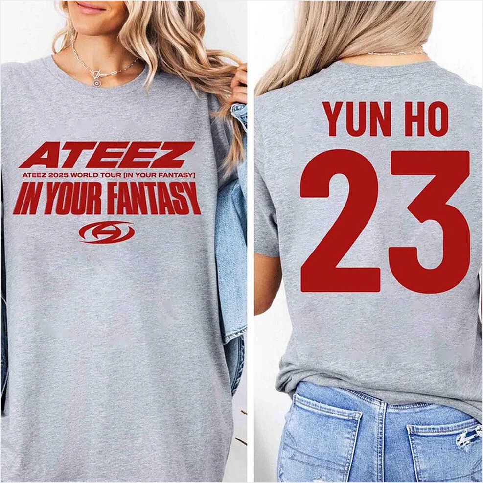 Ateez 2025 World Tour In Your Fantasy Member Name T-Shirt Ateez Merch Gifts For Best Friend