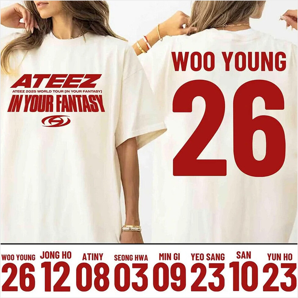 Ateez 2025 World Tour In Your Fantasy Member Name T-Shirt Custom Ateez Merch Fans Gifts
