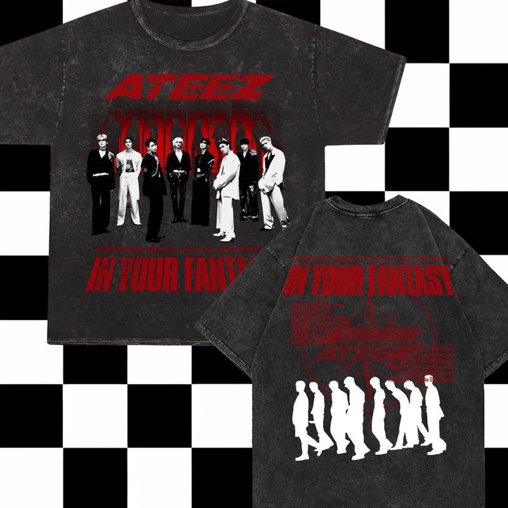 Ateez 2025 World Tour In Your Fantasy Mineral Wash Shirt Ateez World Tour 2025 In North Merch