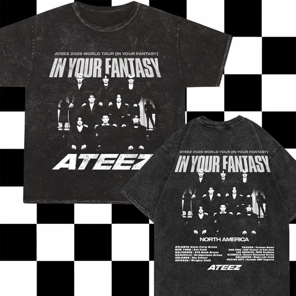 Ateez 2025 World Tour In Your Fantasy Mineral Washed Shirt Ateez World Tour 2025 In North Shirt