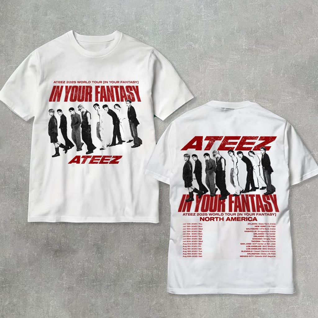 Ateez 2025 World Tour In Your Fantasy Shirt Aniteez In Treasure T-Shirt Ateez World Tour 2025