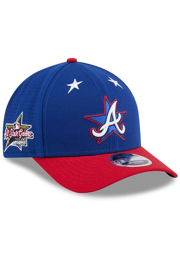 Atlanta Braves 2025 All Star Game Workout M Crown 9FORTY Adjustable Hat Blue Baseball Player Gift