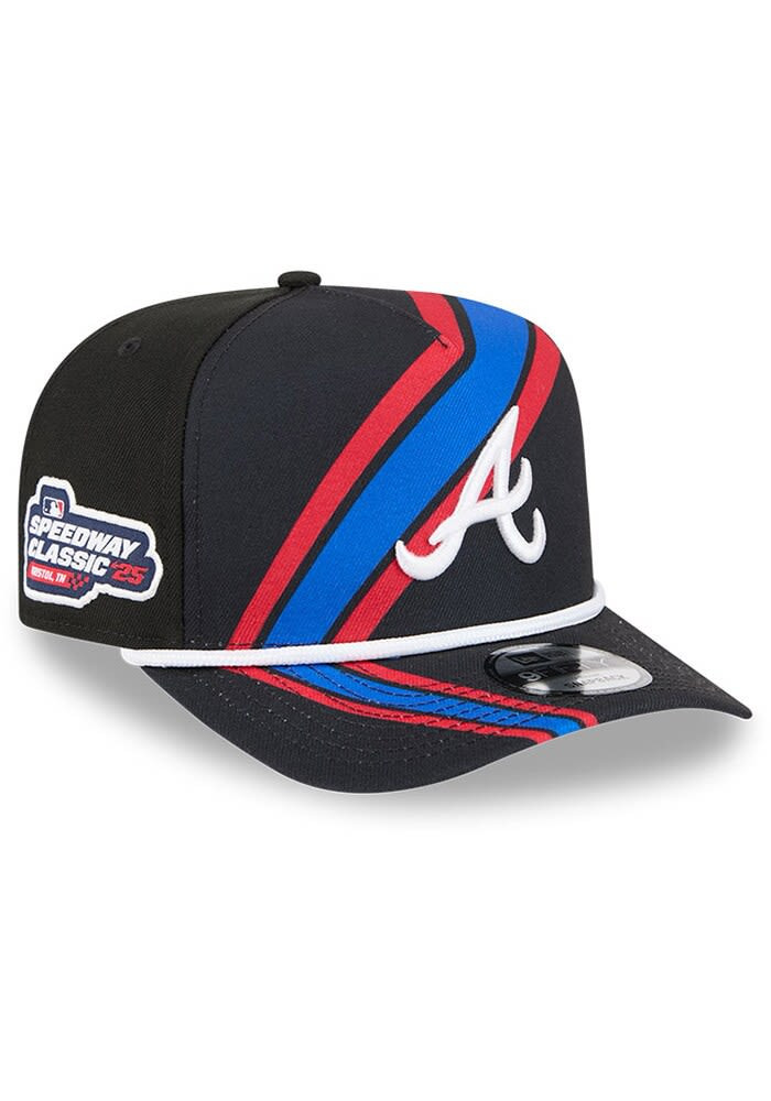 Atlanta Braves 2025 Speedway Classic Rope A Frame Adjustable Hat Black Gifts For Dad