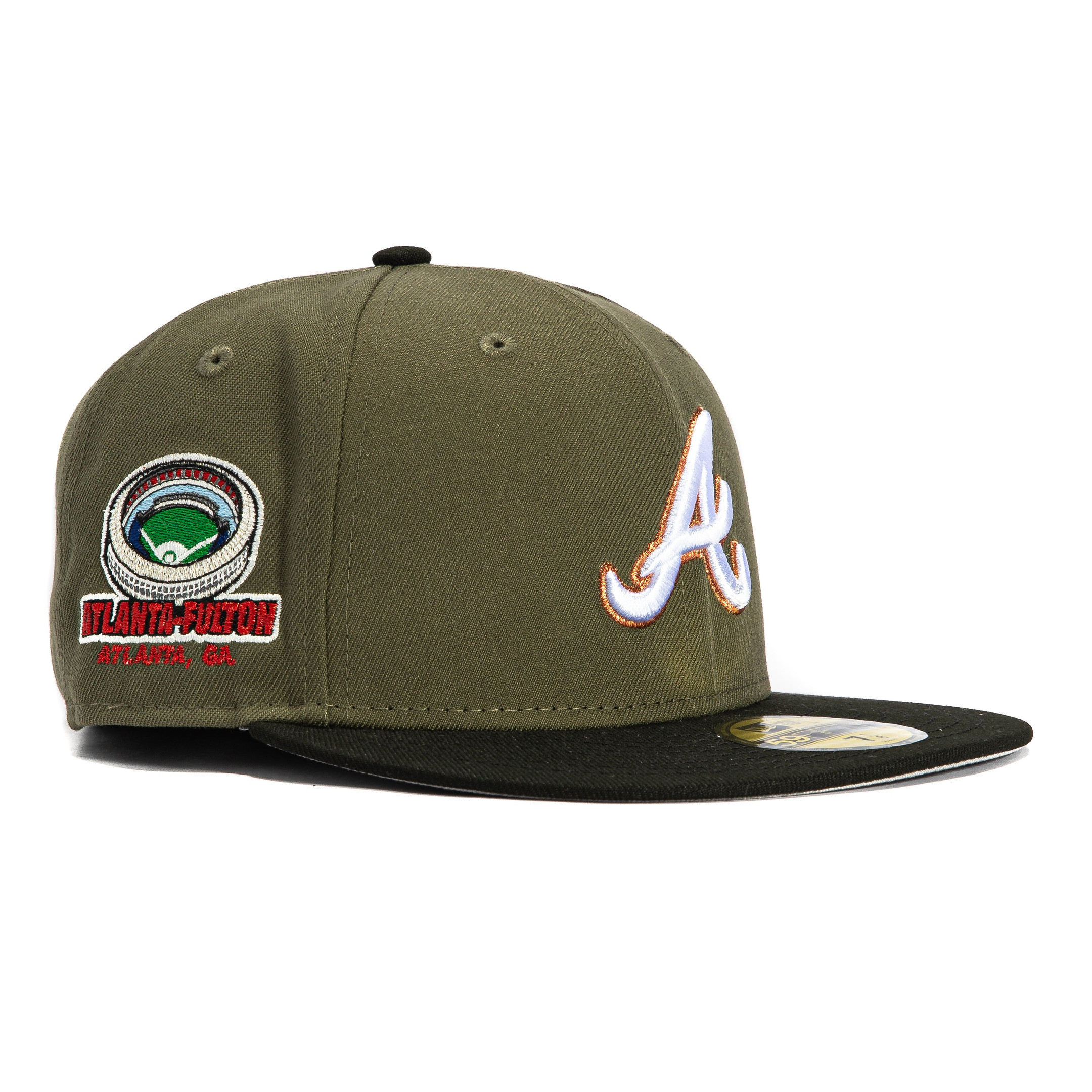 Atlanta Braves Atlanta Fulton Patch Hat Military Green Snapback Gifts For Fan