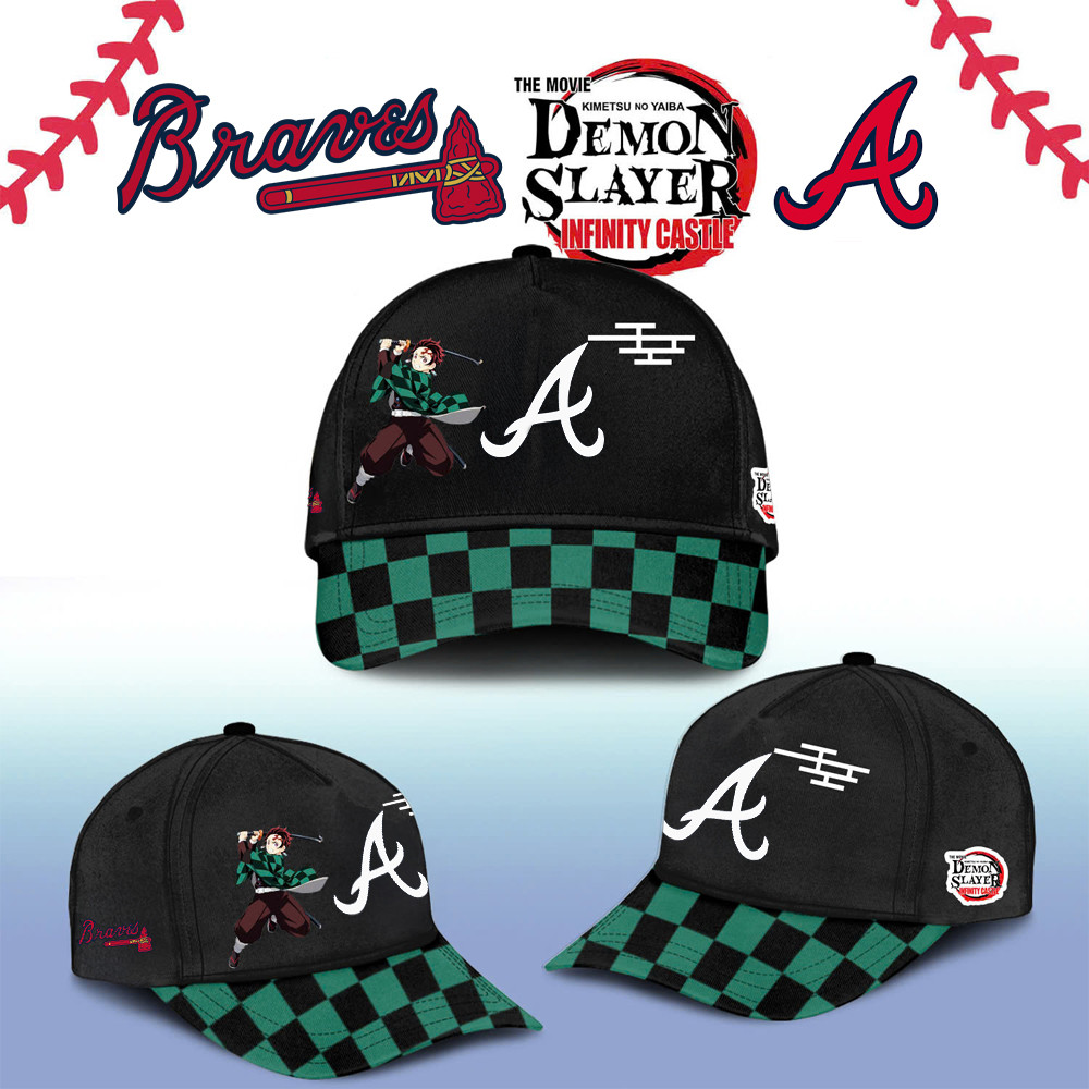Atlanta Braves Demon Slayer Tanjiro Cap 2025 Gift Ideas For Baseball Fans