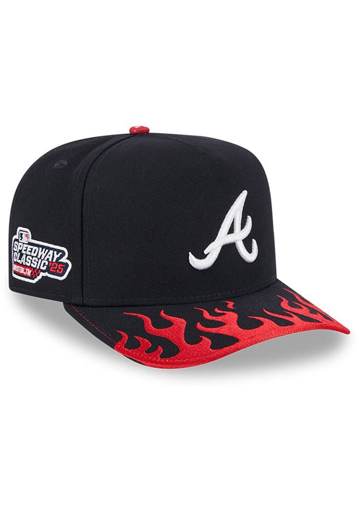 Atlanta Braves Mens Navy Blue 2025 Speedway Classic A Frame Fitted Hat Gifts For Fans