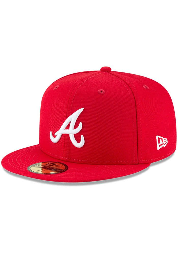Atlanta Braves Mens Red Basic Red Snapback Hat Present For Husband
