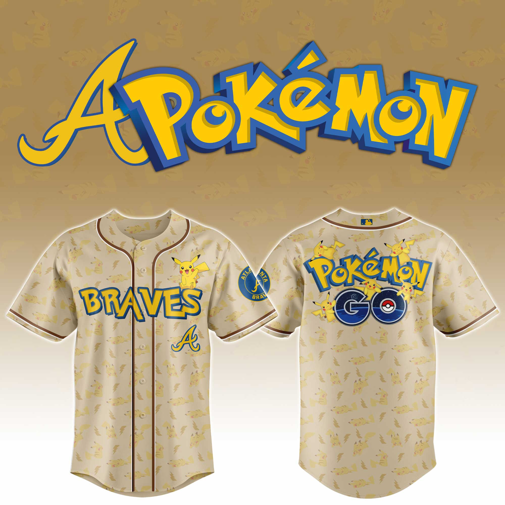 Atlanta Braves Mlb X Pokemon Go Master Baseball Jersey For Fans