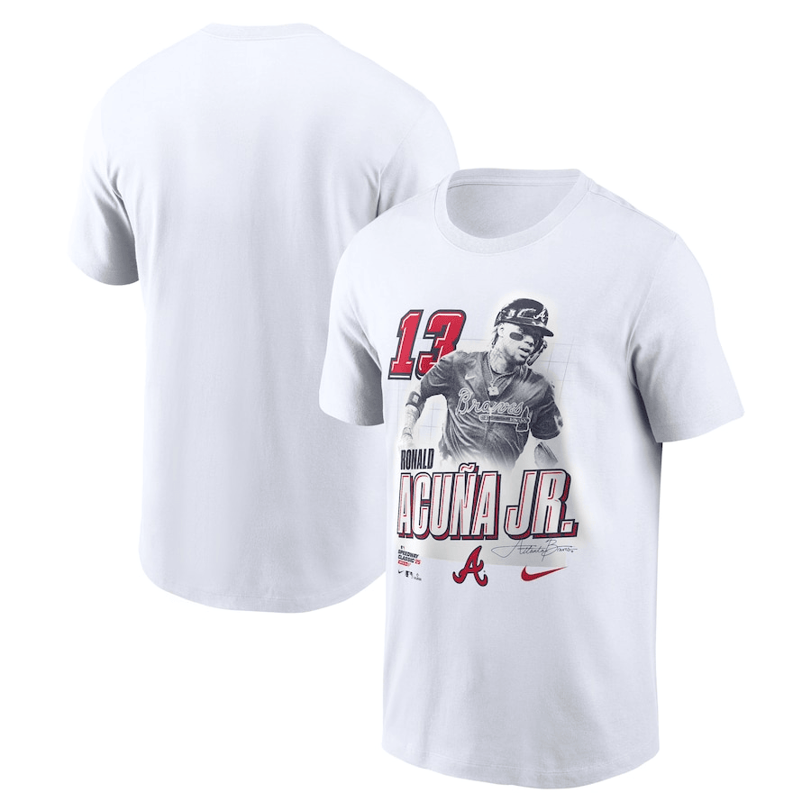 Atlanta Braves Ronald Acuna Jr. Nike White 2025 MLB Speedway MERCH