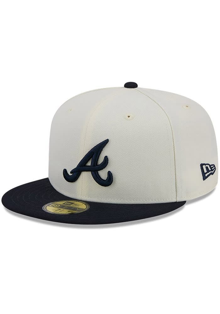 Atlanta Braves White 2T Snapback Hat Best Gifts For Boyfriend