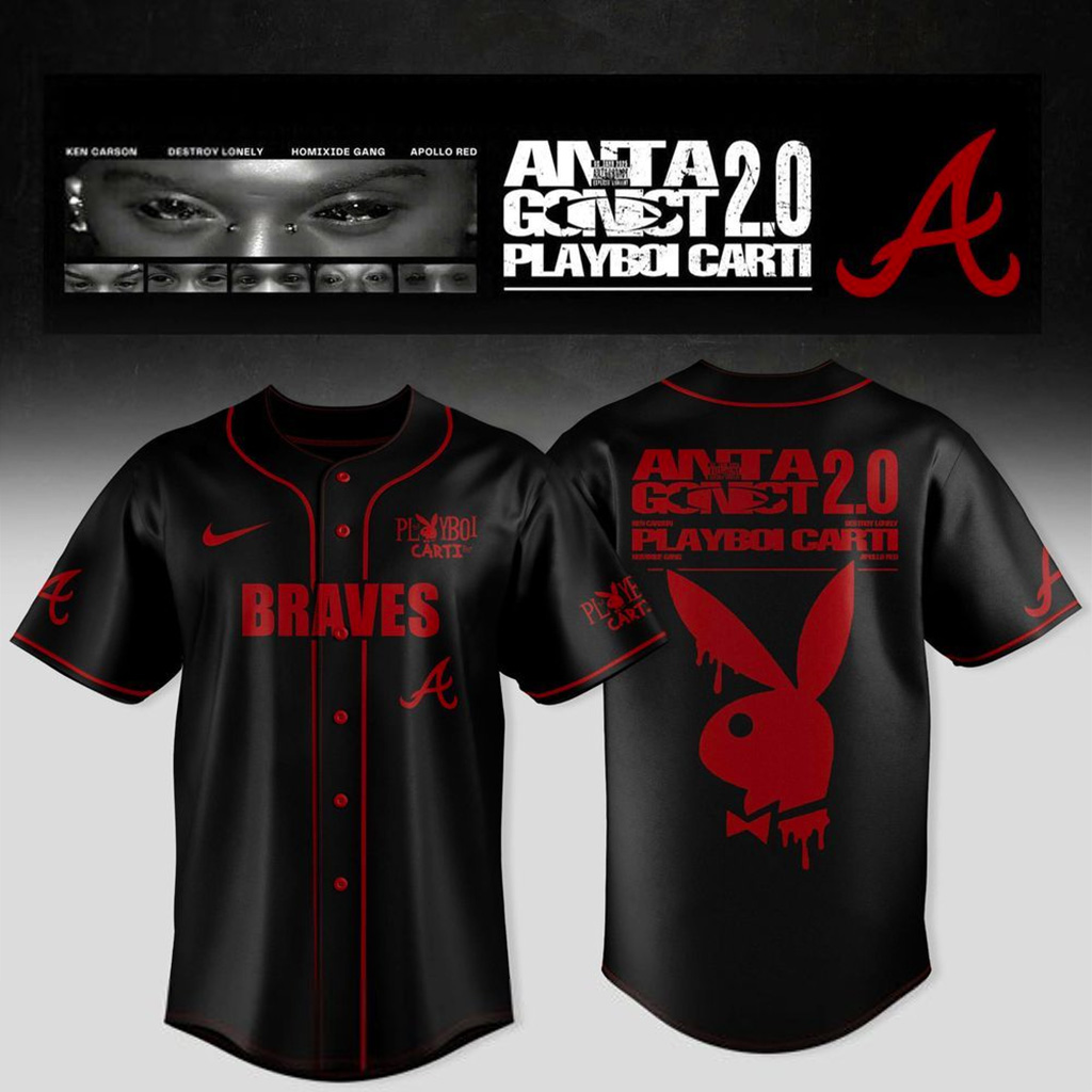 Atlanta Braves X Playboi Carti Announces 2025 Tour Jersey Atlanta Braves Merch Gifts For Dad
