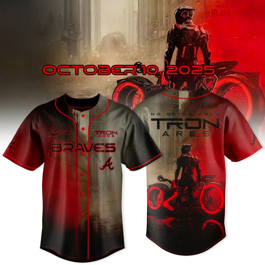 Atlanta Braves X Tron Ares 2025 October 10 Jersey Atlanta Braves Merch Gift For Him