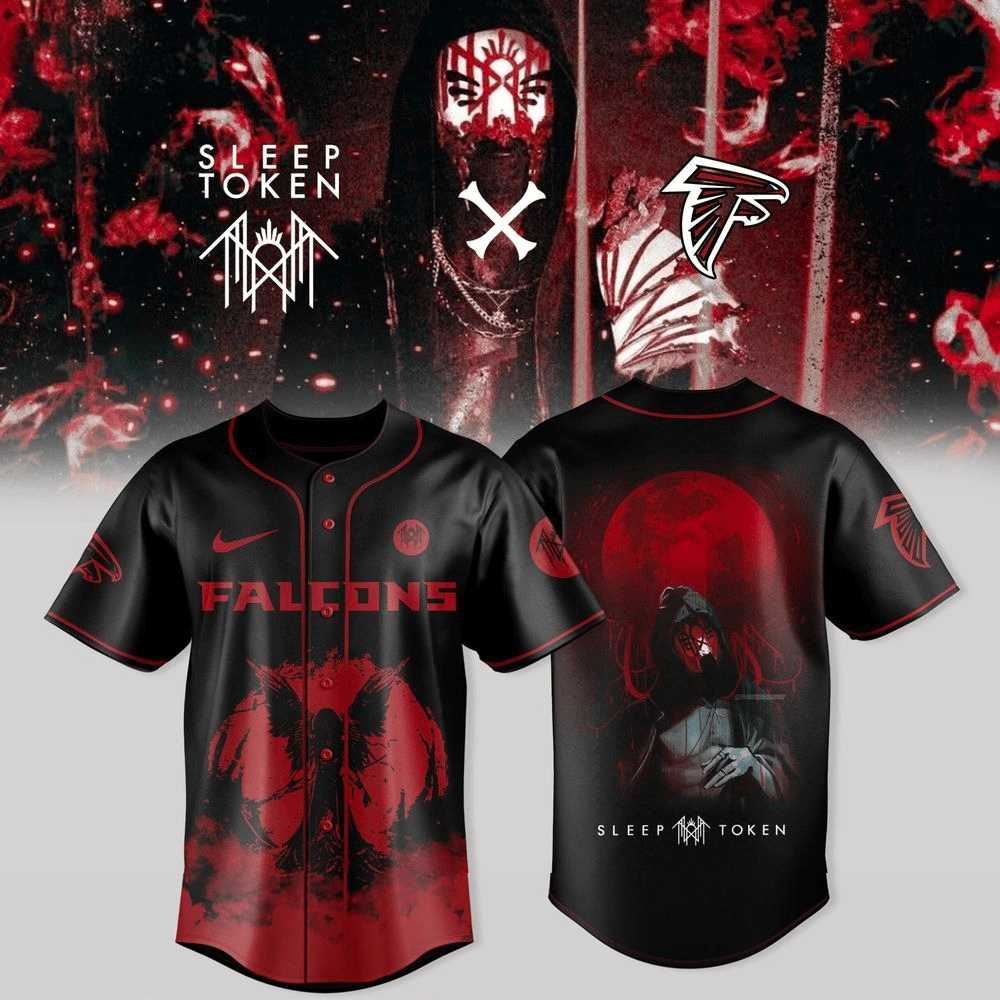 Atlanta Falcons X Sleep Token Even In Arcadia Tour Merch Baseball Jersey Atlanta Falcons Merch