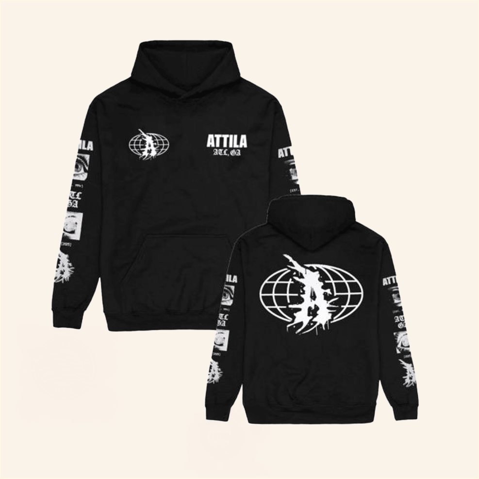 Attila Globe Est Hoodie Impericon Merch Best Friend Gift Ideas Birthday Gifts For Friends