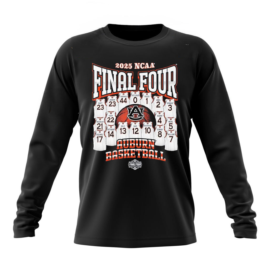 Auburn Tigers 2025 NCAA Men's Basketball Final Four Jersey Madness Long Sleeve Gift For Him