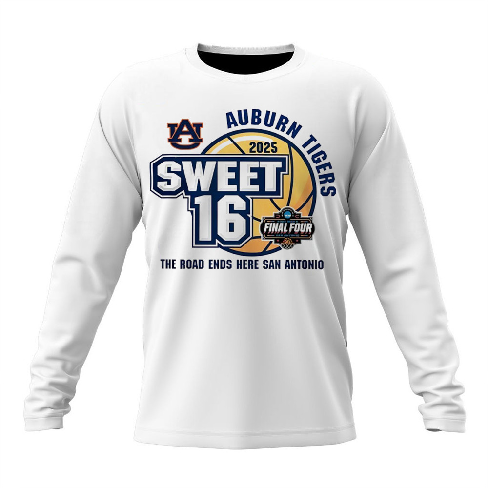 Auburn Tigers 2025 NCAA Men's Basketball Sweet 16 Final Four Long Sleeve Shirt Gift For Fans