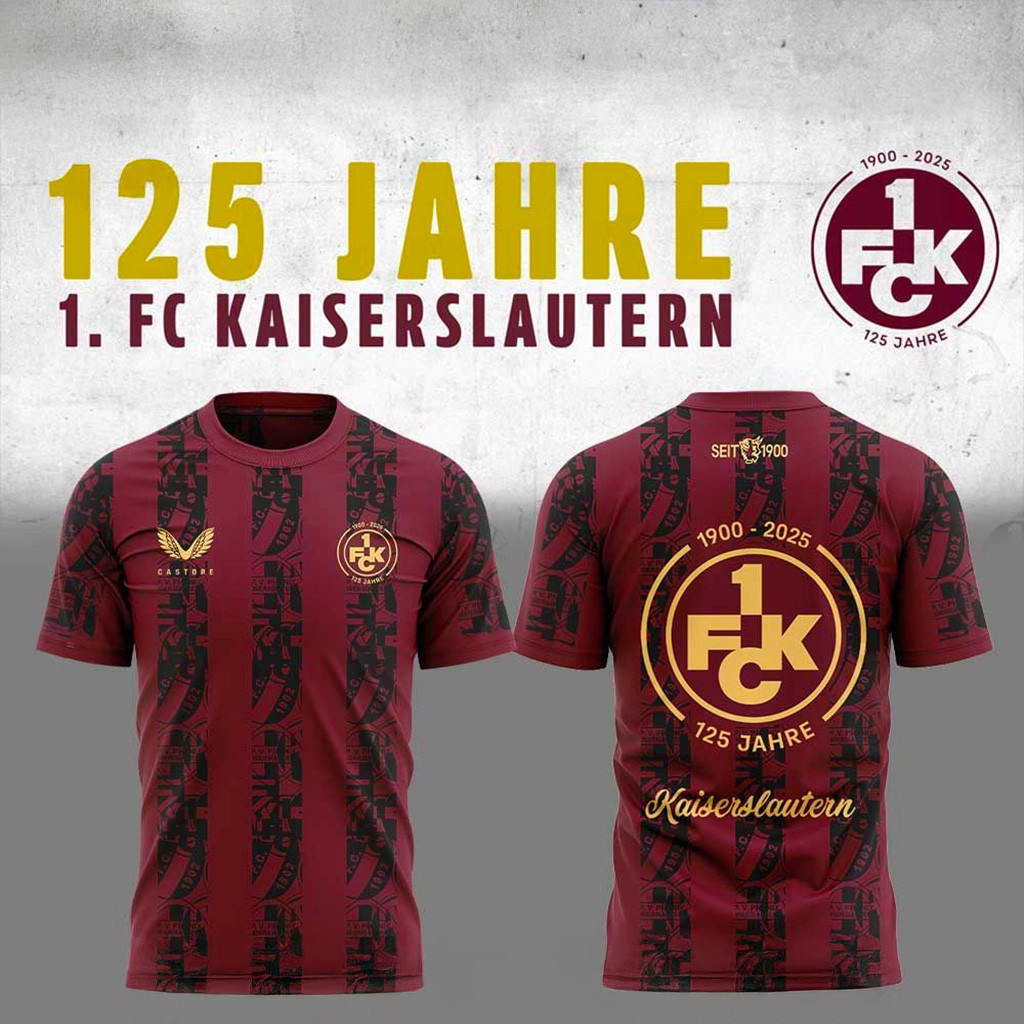 Auflage FC Kaiserslautern Sondertrikot 125 Jahre T-Shirt Fan Merch Gifts For Dudes