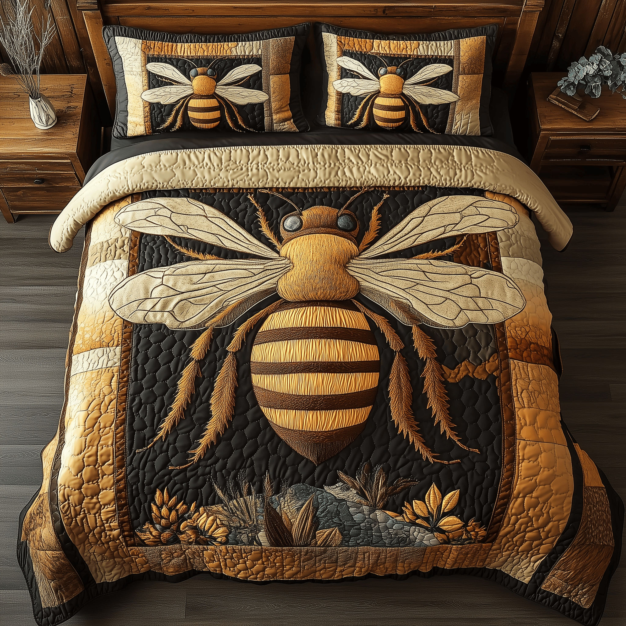 Aurora Bee Quilted Bedding Set Duvet Cover Bedspread Set Item Special Birthday Gifts For Mom