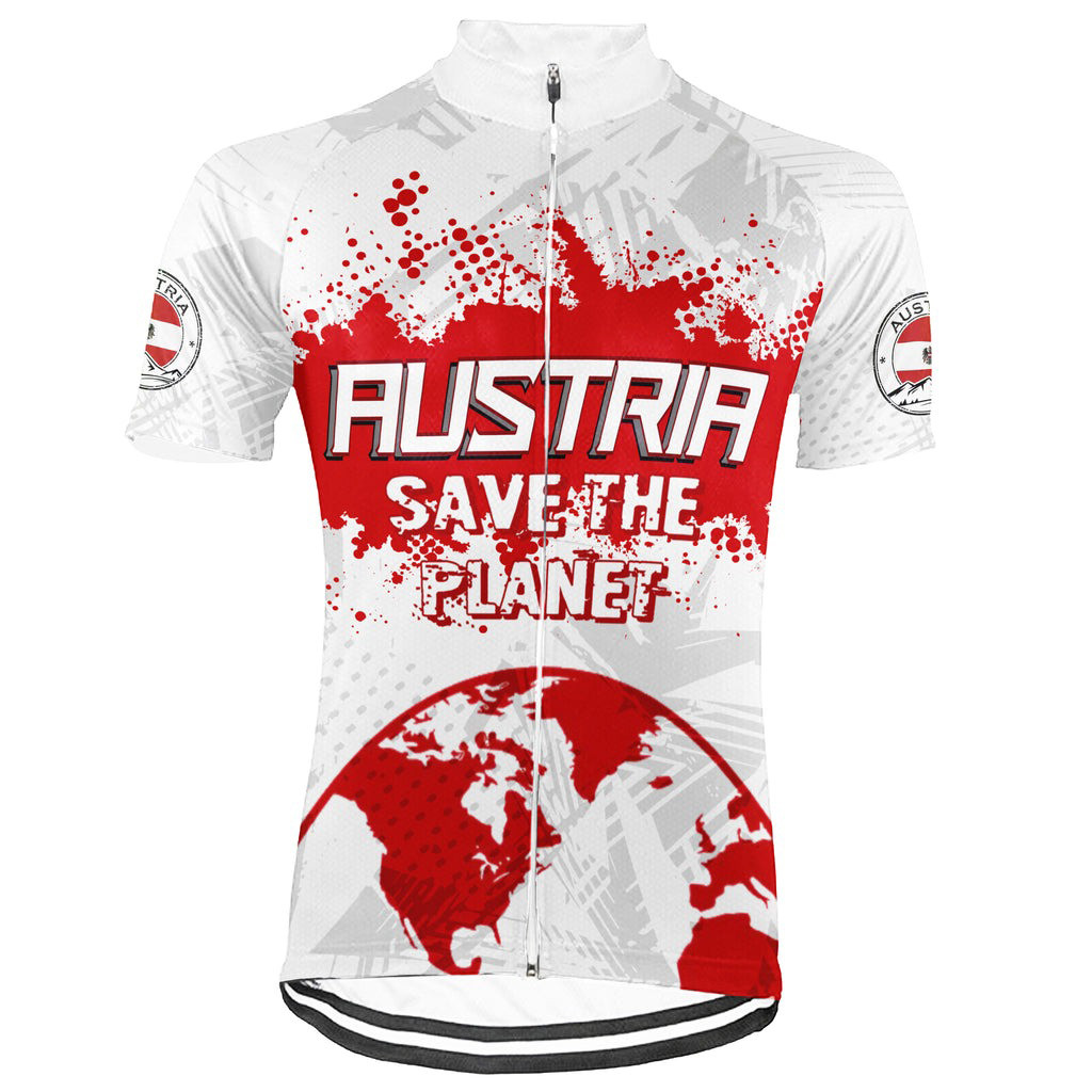 Austria Save The Planet Short Sleeve Cycling Jersey For Men And Women Gifts For Bike Lovers